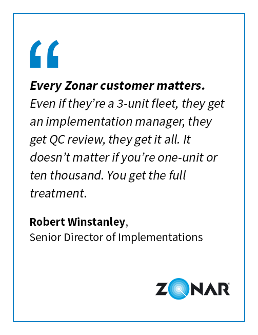 Every Zonar customer matters.