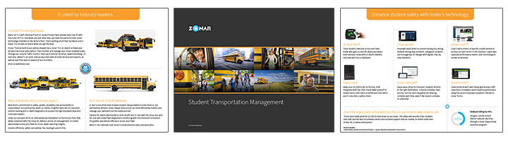 Zonar Student transportation solutions brochure