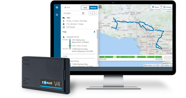 Zonar V4 vehicle tracking