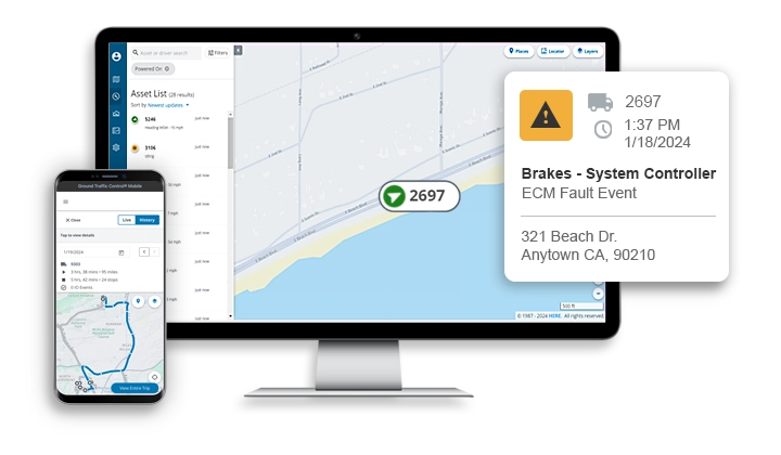 Monitor your fleet’s overall health, performance and essential maintenance needs in our cloud-based platform, Zonar Ground Traffic Control®.